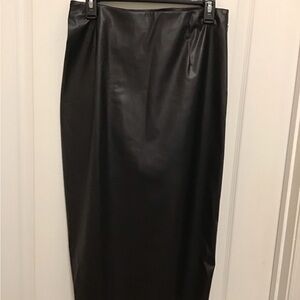 Women’s ruched faux leather skirt